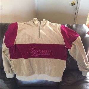 Supreme velour half zip